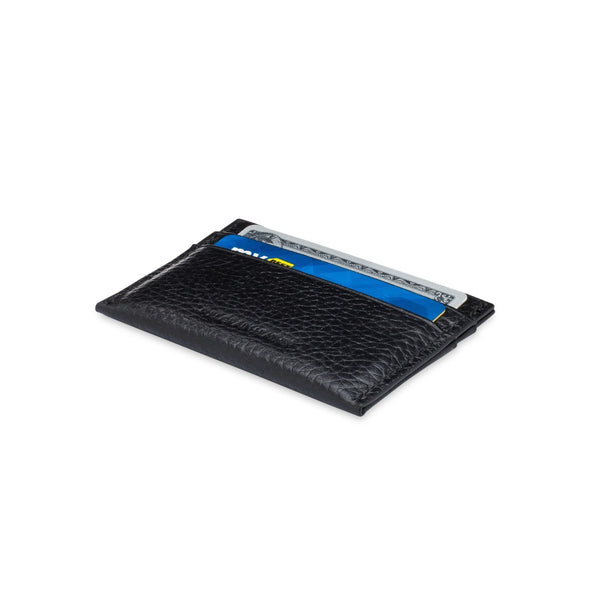 Minimalist Credit Card Wallet - Pebble Cowhide Leather