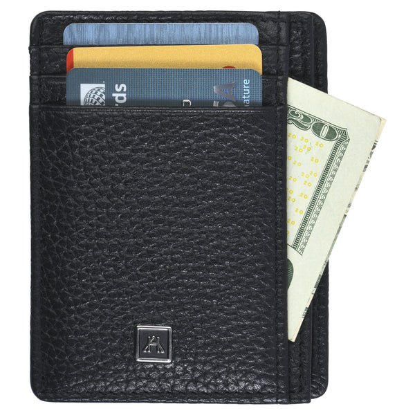 Front Pocket Wallet - Pebble Cowhide Leather