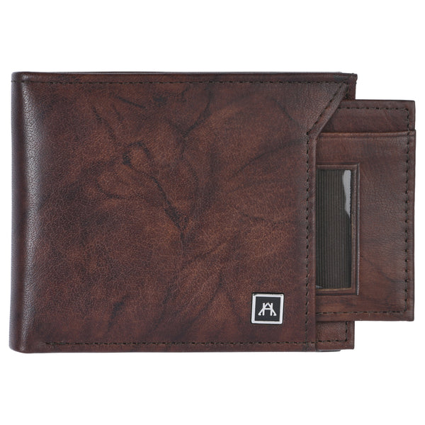 Removable ID Billfold Wallet - Buffalo Calf Crunch Leather
