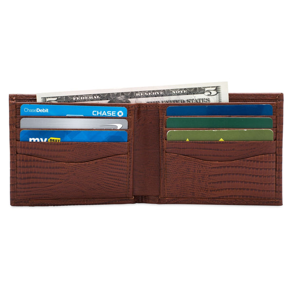 Removable ID Billfold Wallet - Cow Lizard Leather
