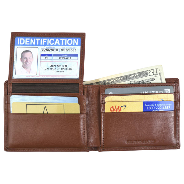 Billfold with ID Pullout - Glazed Buffalo Calf Leather
