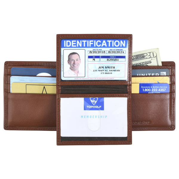 Billfold with ID Pullout - Glazed Buffalo Calf Leather