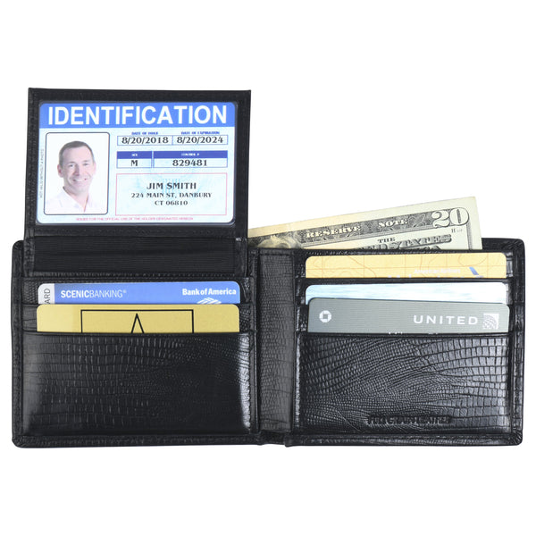 Billfold with ID Pullout - Cow Lizard Leather